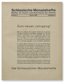 Schlesische Monatshefte : Blätter für Kultur und Schrifttum der Heimat. Jahrgang IX, Januar 1932, Nummer 1