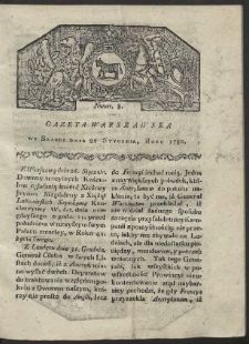 Gazeta Warszawska. R. 1780 Nr 8