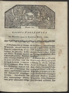 Gazeta Warszawska. R. 1780 Nr 12