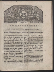 Gazeta Warszawska. R. 1780 Nr 28