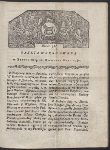 Gazeta Warszawska. R. 1780 Nr 31