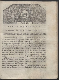 Gazeta Warszawska. R. 1780 Nr 49