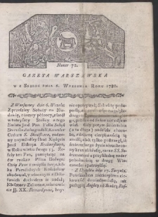 Gazeta Warszawska. R. 1780 Nr 72