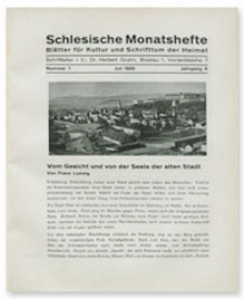 Schlesische Monatshefte : Blätter für Kultur und Schrifttum der Heimat. Jahrgang X, Juli 1933, Nummer 7