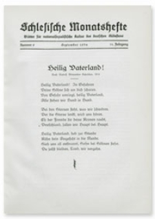 Schlesische Monatshefte : Blätter für Nationalsozialistische Kultur des Deutschen Südostens. 11. Jahrgang, September 1934, Nummer 9