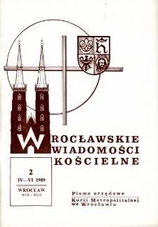 Wrocławskie Wiadomości Kościelne. R. 42 (1989), nr 2