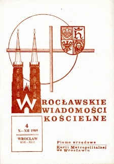 Wrocławskie Wiadomości Kościelne. R. 42 (1989), nr 4