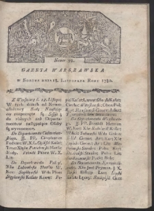 Gazeta Warszawska. R. 1780 Nr 93