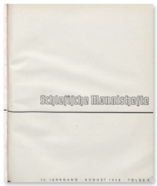 Schlesische Monatshefte. 15. Jahrgang, August 1938, Folge 8