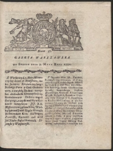 Gazeta Warszawska. R.1781 Nr 37