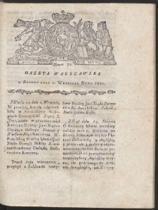 Gazeta Warszawska. R.1781 Nr 70