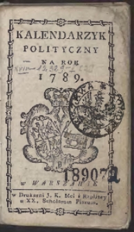 Kalendarzyk Polityczny Na Rok 1789
