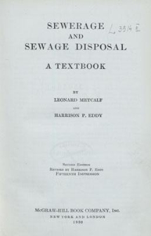 Sewerage and sewage disposal : a textbook