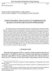 Concentration and elemental composition of quasi-ultrafine particles in Upper Silesia