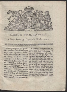 Gazeta Warszawska. R.1782 Nr 2