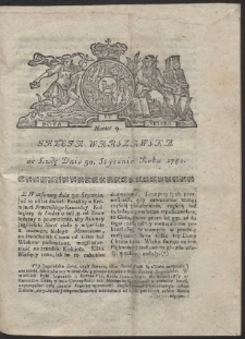 Gazeta Warszawska. R.1782 Nr 9