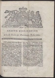 Gazeta Warszawska. R.1782 Nr 33