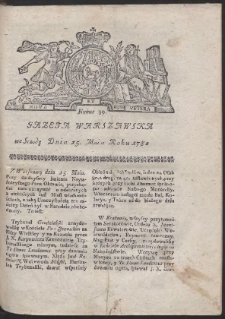Gazeta Warszawska. R.1782 Nr 39