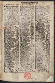 Biblia, cum Tabula Gabrielis Bruni in forma mutata