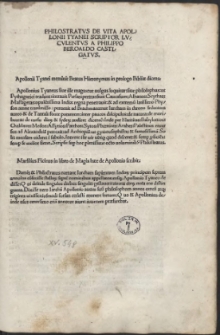 Philostratus De vita Apollonii Tyanei Scriptor Luculentus A Philippo Beroaldo Castigatus [...]