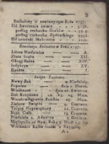 Kalendarz Warszawski Polityczny i Historyczny Na Rok […] 1797