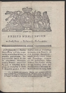 Gazeta Warszawska. R.1782 Nr 79
