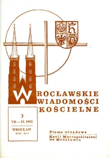 Wrocławskie Wiadomości Kościelne. R. 45 (1992), nr 3
