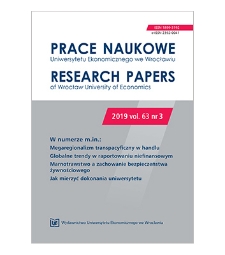Spis treści [Prace Naukowe Uniwersytetu Ekonomicznego we Wrocławiu = Research Papers of Wrocław University of Economics; 2019; vol. 63, nr 3]