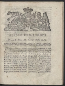 Gazeta Warszawska. R.1784 Nr 14