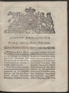 Gazeta Warszawska. R.1784 Nr 19