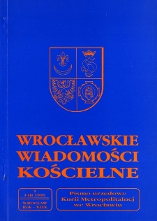 Wrocławskie Wiadomości Kościelne. R. 49 (1996), nr 1