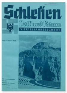 Schlesien Volk und Raum. 1. Jahrgang, April 1938, Folge 1