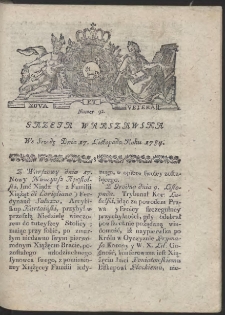 Gazeta Warszawska. R.1784 Nr 92