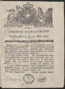 Gazeta Warszawska. R.1785 Nr 1
