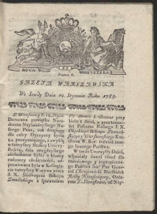 Gazeta Warszawska. R.1785 Nr 6