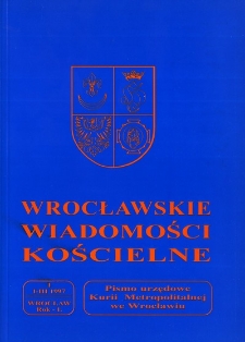 Wrocławskie Wiadomości Kościelne. R. 50 (1997), nr 1