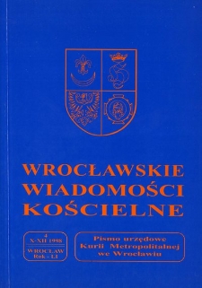 Wrocławskie Wiadomości Kościelne. R. 51 (1998), nr 4