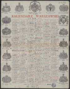 Kalendarz Warszawski Na Rok 1774