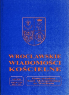 Wrocławskie Wiadomości Kościelne. R. 54 (2001), nr 1