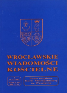 Wrocławskie Wiadomości Kościelne. R. 56 (2003), nr 2
