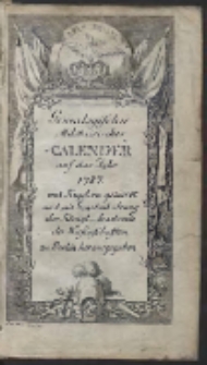 Genealogischer Militairischer Calender aur das Jahr 1787...