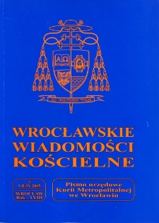 Wrocławskie Wiadomości Kościelne. R. 58 (2005), nr 3