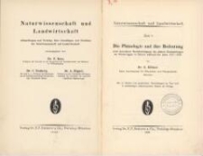Die Phänologie und ihre Bedeutung : unter besonderer Berücksichtigung der phänol. Beobachtungen am Winterroggen in Bayern während der Jahre 1917-1923