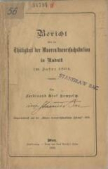 Bericht über die Thätigkeit der Moorculturversuchstation in Rudnik im Jahre 1894