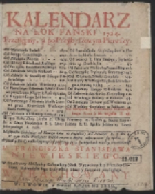 Kalendarz Na Rok Panski 1724. […]
