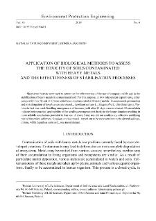 Application of biological methods to assess the toxicity of soils contaminated with heavy metals and the effectiveness of stabilisation processes