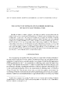 The effect of nitrate on fluoride removal by batch electrodialysis