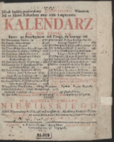 Kalendarz Na Rok Panski 1738. […]
