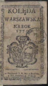Kolęda Warszawska Na Rok 1770