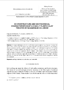 Microstructure and geotechnical characteristics of a highly plastic clay treated by magnesium chloride